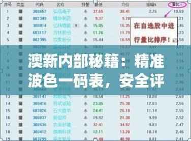 澳新内部秘籍:精准波色一码表,安全评估策略升级版BCN294.06