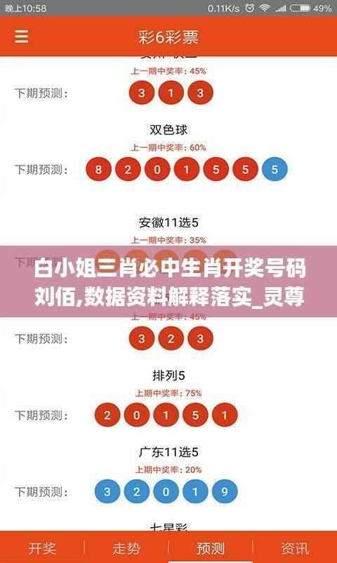 白小姐三肖必中生肖开奖号码刘佰,数据资料解释落实_灵尊境WSL291.58