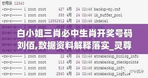 白小姐三肖必中生肖开奖号码刘佰,数据资料解释落实_灵尊境WSL291.58