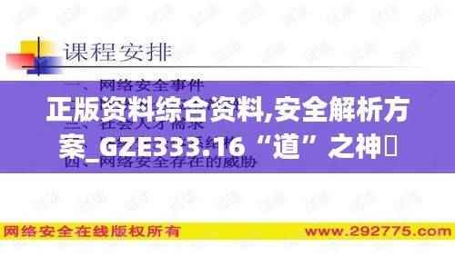 正版资料综合资料,安全解析方案_GZE333.16“道”之神衹