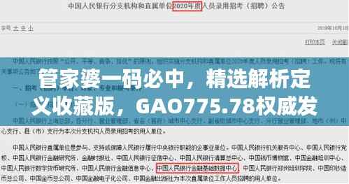管家婆一码必中,精选解析定义收藏版,GAO775.78权威发布