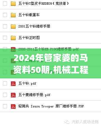 2024年管家婆的马资料50期,机械工程_合婴DAX245.84