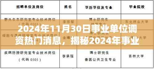 揭秘2024年事业单位调资内幕,最新消息与三大要点深度解读
